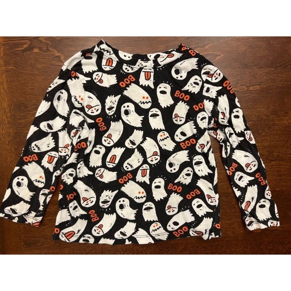 Toddler Halloween Long Sleeve T-Shirt Ghosts Boy Girl 4T 100% Cotton